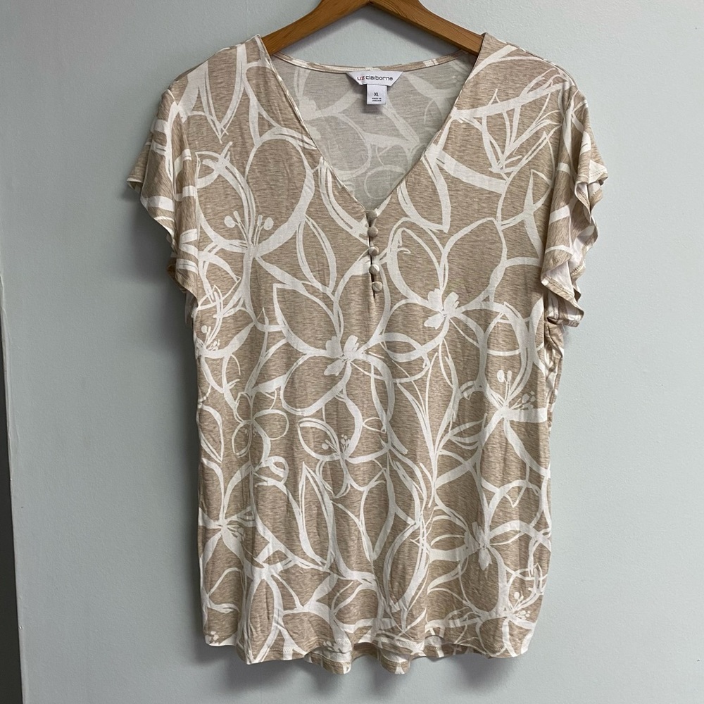 LIZ CLAIBORNE FLUTTER SLEEVE TOP - XL